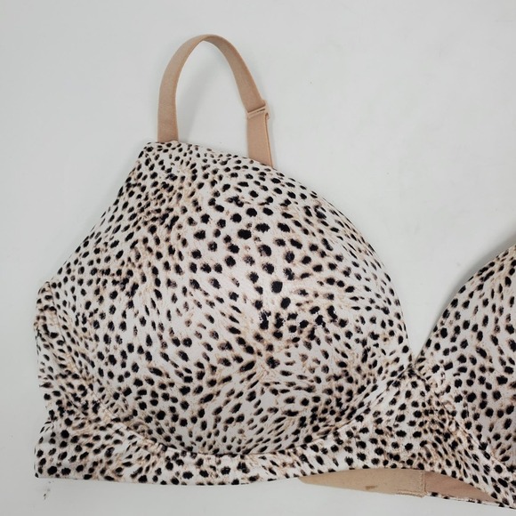 Victoria's Secret Wireless Push-Up Leopard Print Underwear Lingerie Bra Size 38D - Picture 3 of 8